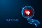 Concept of healthcare medical services with hand vector image