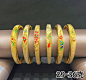 黄金花丝珐琅手镯窄版_3_Minicoco黄金工厂买手店_来自小红书网页版