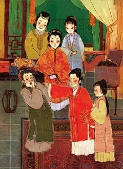 凤姐见她这样，忙说：「嬷嬷走吧，别疯疯癫癫的。」话还没说完，只听「啪」 的一声，探春早一巴掌打在王善保家的脸上，骂道：「妳是什么东西，敢来扯我 的衣裳！ 