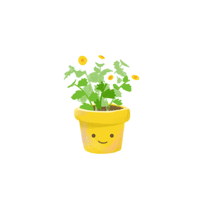 手绘 小盆栽