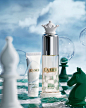 Photo by LA MER on July 29, 2023. May be an image of one or more people, makeup, fragrance, hair product, chess, cosmetics, perfume, hand cream, lotion and text.