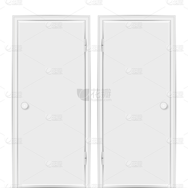 空的,两个物体,门,建筑结构,白色,关闭的,门把手,分离着色,专门技术,易接近性