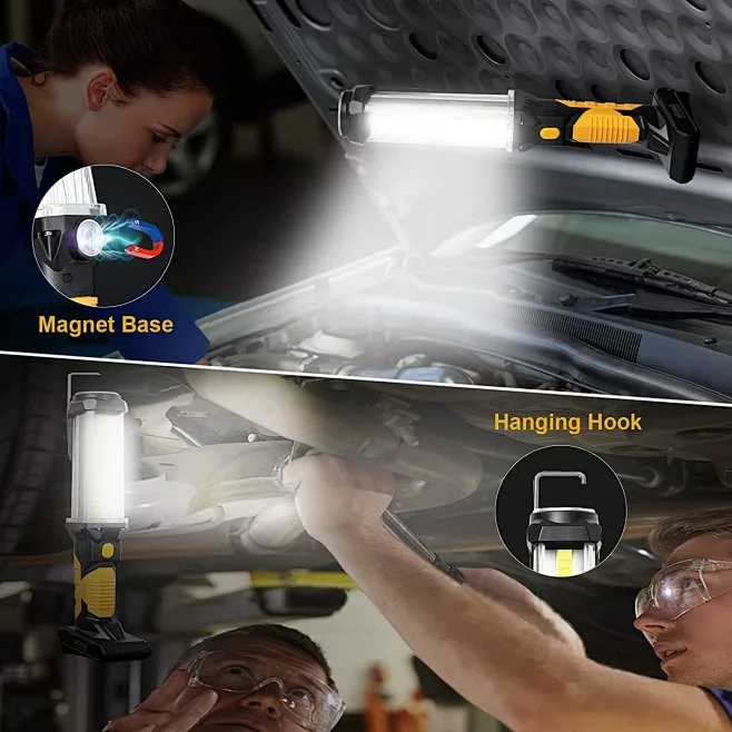 MILAOSHU Rechargeable LED Work Light, 1500 Lumens Magnetic Work Lights ...