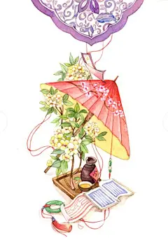 〔 古风水彩素材 〕作者' 猫耳菲菲