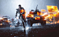 General 3840x2400 Battlefield Hardline video games war soldier military bokeh assault rifle rain depth of field