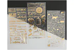 烫金猫咪闪烁贴纸手帐PET透明装饰手账素材可爱DIY水杯相册小清新-淘宝网