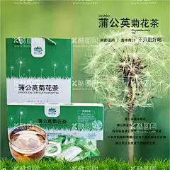 蒲公英菊花茶海报  - 源文件下载【酷图网】蒲公英,菊花茶,茶,包装,海报,绿色,草地,贵州,