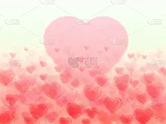 水彩插图红色的心，大和小