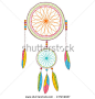 colorful dream catcher isolated on white - stock vector
