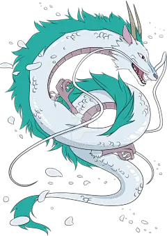 宫崎骏绘画素描本库存-千与千寻白龙 (752x1063), Png Download-花瓣网