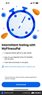 MyFitnessPal Activating intermittent fasting screen