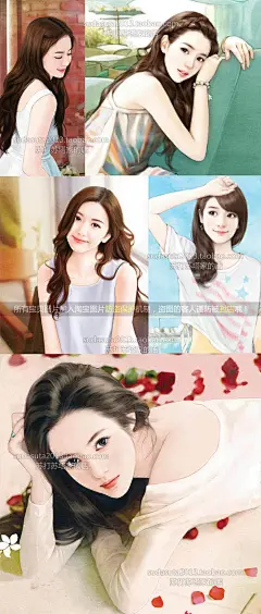 4300张精选现代手绘插画图片言情小说封面细腻写实画风中国风插画-淘宝网