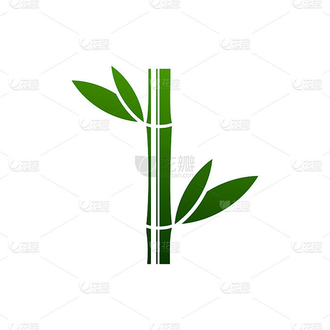绿色竹子图标矢量标志模板