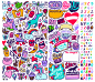 Goodbyn Sticker sets : Fun sticker sheets for kids featuring wacky characters, shapes, speech bubbles, lettering, and more for personalizing lunchbox.