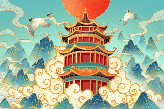 国潮城市国潮山水国潮风景国潮风国潮山水