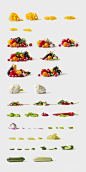 各种水果蔬菜调料元素平视俯视抠图PSD素材大全 - 素材喵