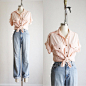 Anne on Instagram: “blush cotton blouse (sold) & distressed jeans (m)”
