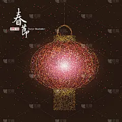 红灯笼颗粒组成，过年气氛浓厚。