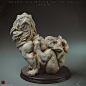 Speedsculpting in 26 days (7/26) Day-G, Zhelong Xu : On April 21st ,I came to the Shanghai Musem with Damien Canderle,There is a very famous stone lion in the gallery.  
It is rough but shocked me，
so I made this work with respect.