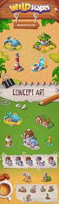 casual art casual game concept art Game Art game graphics Isometric match 3 mobile game playrix Wildscapes