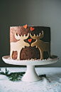 蛋糕,麋鹿,圣诞,