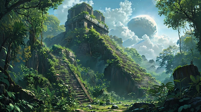 AI玛雅遗迹古代场景设定素材 影视游戏场景概念设计 背景插画临摹-淘宝网-花瓣网