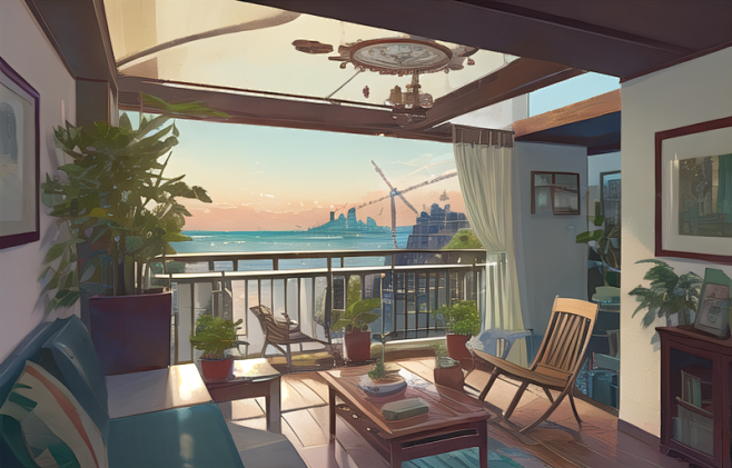 AI绘画-阳台海景-4-11 (1)