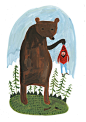 Amazing! Hunter and Bear print. A4 Art print. By artist Rob Mason.. £12.00, via Etsy.: 儿童插画