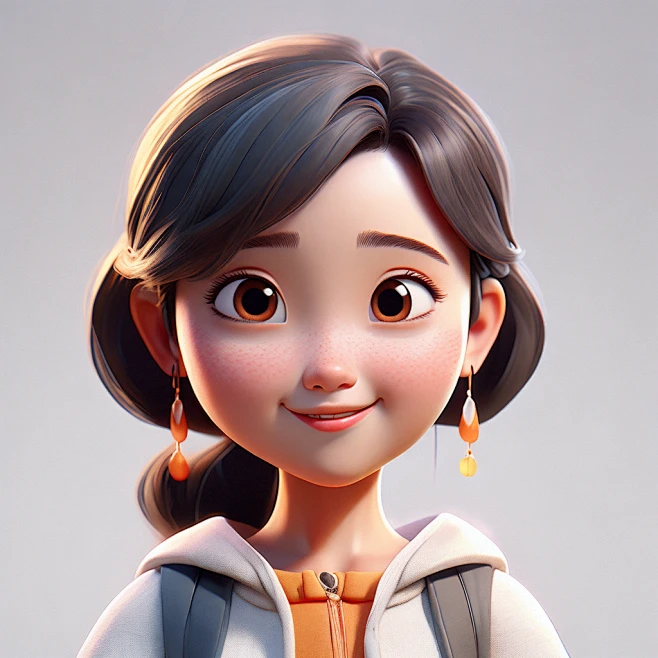 3D卡通头像-小女孩-美女-通义万相_0-花瓣网