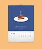 Illustrated calendar : Twelve flat vector illustrations and calendar design + one illustration for a Christmas card.