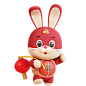 三维渲染中国农历传统新年卡通兔子3D插画_AL-60_3D-Character-Chinese-Rabbit-with-Chinese-Lantern