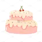 手绘-生日装饰元素3-生日蛋糕