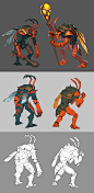 Frogs VS Bugs, Pior Oberson : A fun UGC project consisting of designing custom Creeps (NPC units) for Dota2. Done in collaboration with the always awesome Brent LaDue ! https://www.artstation.com/bounch

This consists of 8 characters (2 factions * 2 roles