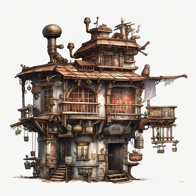 蒸汽朋克风建筑 (61)-花瓣网