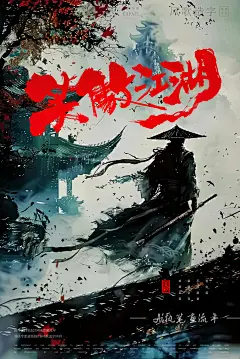 电影海报背景-03笑傲江湖电影海报书法20[风歌造字书法定制352期]