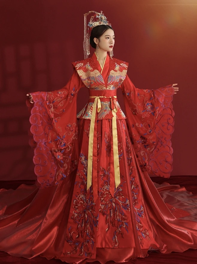 NinaDing秀禾服结婚喜服女新娘礼服嫁衣中式婚纱敬酒服-花瓣网