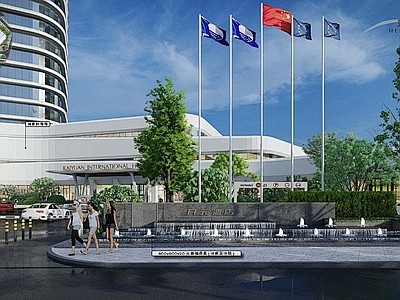 现代风格办公景观SU模型下载【ID:11...
