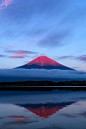 富士山 蓝色调