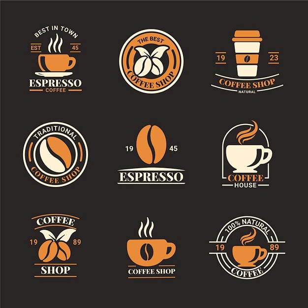 咖啡厅复古标志logo矢量图素材