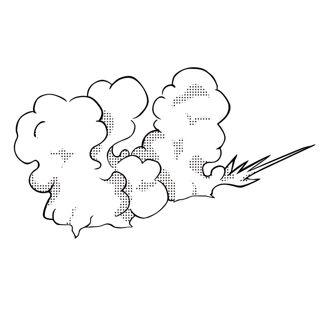 日式漫画绘画爆炸烟雾效果元素 AI矢量图...