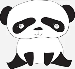 坐着的卡通熊猫图高清素材 可爱 免费下载 页面网页 平面电商 创意素材 png素材