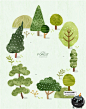 手绘卡通森林树林树木绿植自然风景环保海报插画背景PSD设计素材-淘宝网