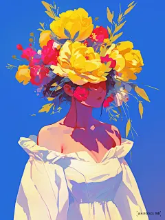 女孩 花朵 三八妇女节