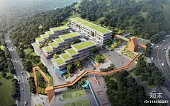 现代山地退台学校SU模型下载【ID:1144366861】_知末su模型网
