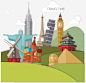 矢量手绘卡通城市地标建筑_新图网 https://ixintu.com 矢量 手绘 地标 建筑物 自由女神 比萨斜塔 埃菲尔铁塔