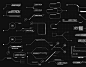 Callouts bar labels titles in HUD style. HUD Elements : futuristic interface hud design. Digital data visualization. Digital modern communication. Callouts titles. Callout bar labels, information call box bars and modern digital info boxes. HUD ui / ux fr