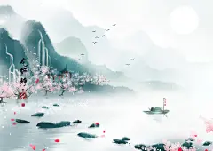 手绘古风人物系列-绿青...古风场景&amp;古风意境&amp;古风手绘&amp;古风手绘风景&amp;唯美古风...