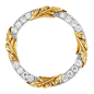 Platinum, Gold and Diamond Wreath Pin, McTeigue  18 kt., 16 round diamonds ap. .65 ct., with maker’s mark, ap. 6 dwt.