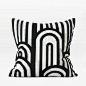 Black White Cloud Textured Square Pillow 20 X 20"