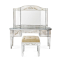Saint Germain  Dressing Table  Traditional, MidCentury  Modern, Acrylic, Mirror, Wood, Upholstery  Fabric, Vanity by Arte Veneziana